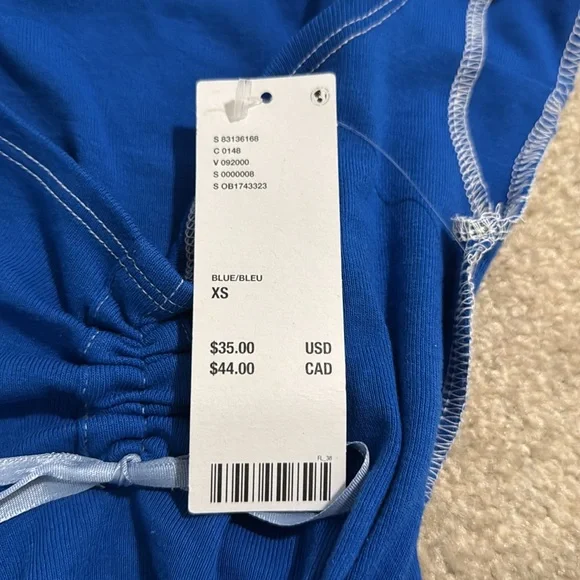 Urban Outfitters BDG Angel Ruched Tank Top Blue Cropped Babydoll Y2K NWT-XS - Picture 7 of 10